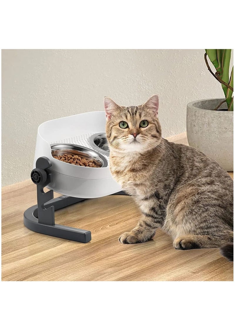 all for paws Elevated Double Dinner Feeder Bowl Stainless Steel Dog Cat Food And Water Bowl Height Adjustable All For Paws Lifestyle 3-in-1  - Image 2
