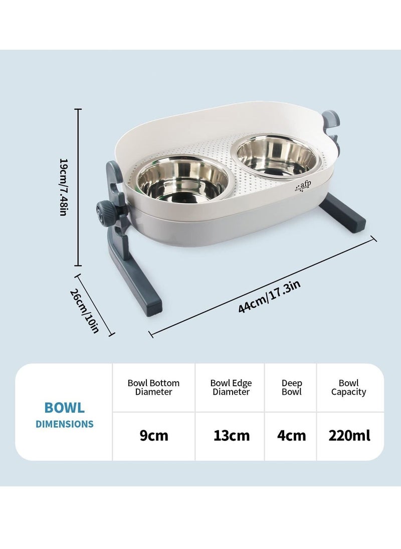 all for paws Elevated Double Dinner Feeder Bowl Stainless Steel Dog Cat Food And Water Bowl Height Adjustable All For Paws Lifestyle 3-in-1  - Image 4