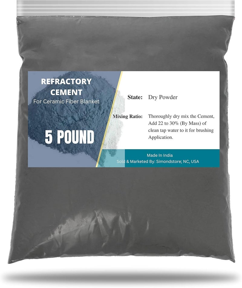 Simond STORE Refractory Cement 5 Pound – High Temperature (3000F) Rated – Refractory Coating for Ceramic Fiber Insulation in Blacksmithing Forge, Kiln, Smelting Furnace - Image 1