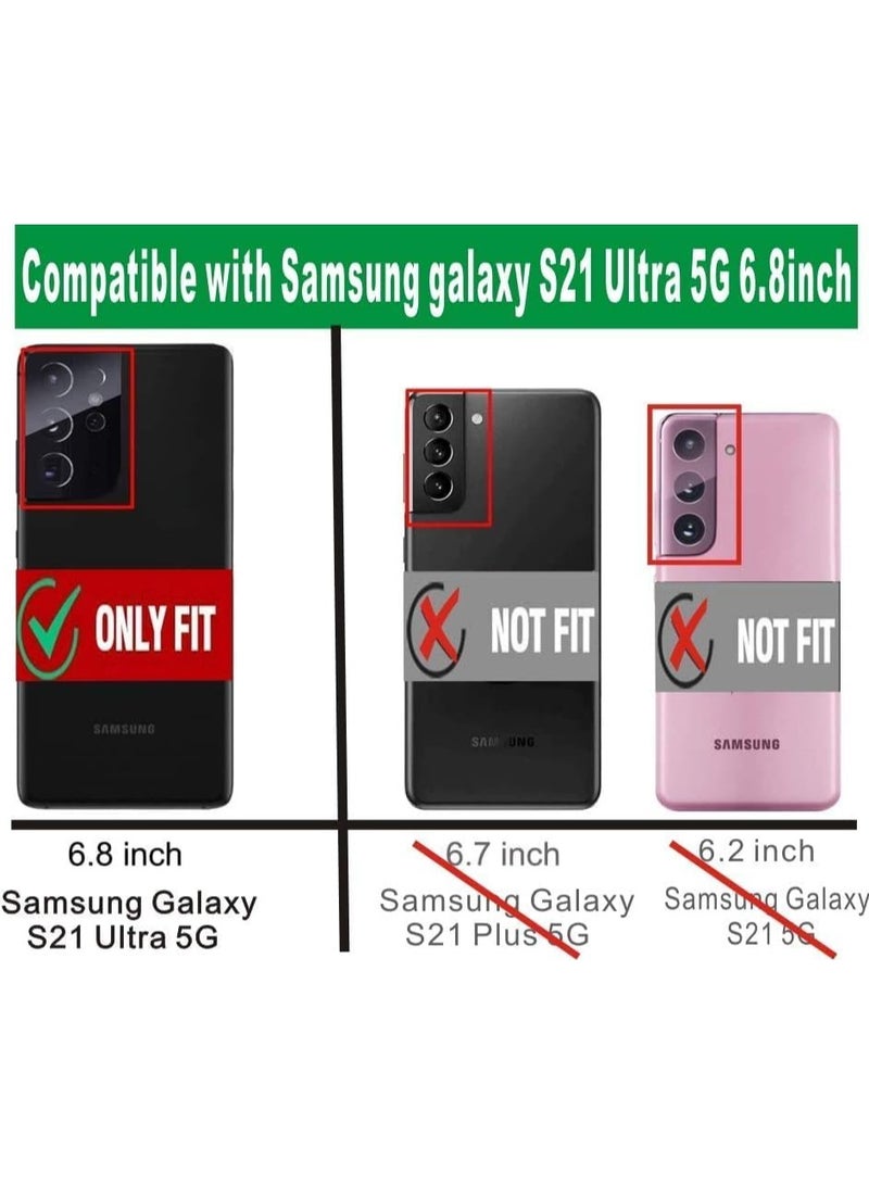 حافظة هاتف سامسونج جالاكسي S21 ألترا 5G مضادة للصدمات شفافة صلبة نحيفة واقية لهاتف سامسونج S21 ألترا 5G حافظة شفافة بامبر - Image 3