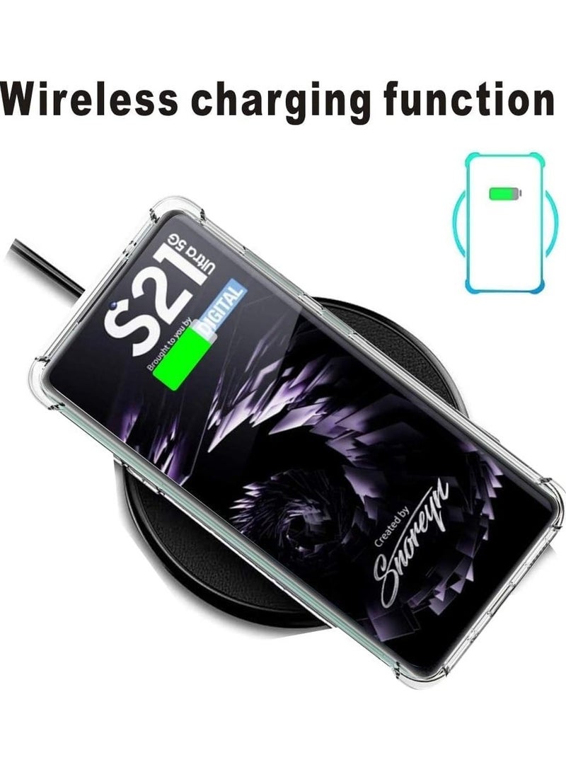 حافظة هاتف سامسونج جالاكسي S21 ألترا 5G مضادة للصدمات شفافة صلبة نحيفة واقية لهاتف سامسونج S21 ألترا 5G حافظة شفافة بامبر - Image 5