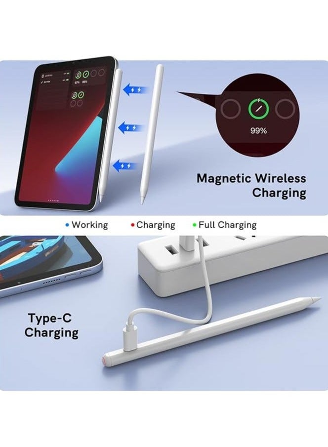 Magnetic USB Charging Stylus Pen for iPad – 2nd Gen with Palm Rejection, Compatible with iPad 10/9/8/7/6, iPad Mini 6/5, iPad Air 5/4/3, iPad Pro 11" & 12.9" (6/5/4/3) - Image 2