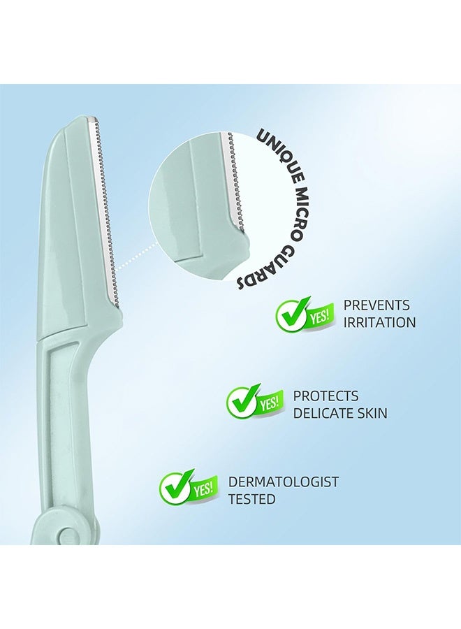 Quantum 3 PCS Eyebrow Razor, Dermaplaning Razors Tool for Women Face, Facial Shaver for Women That Helps Exfoliate and Smooth The Skin - Image 3