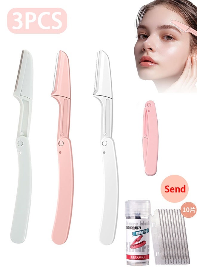 Quantum 3 PCS Eyebrow Razor, Dermaplaning Razors Tool for Women Face, Facial Shaver for Women That Helps Exfoliate and Smooth The Skin - Image 1