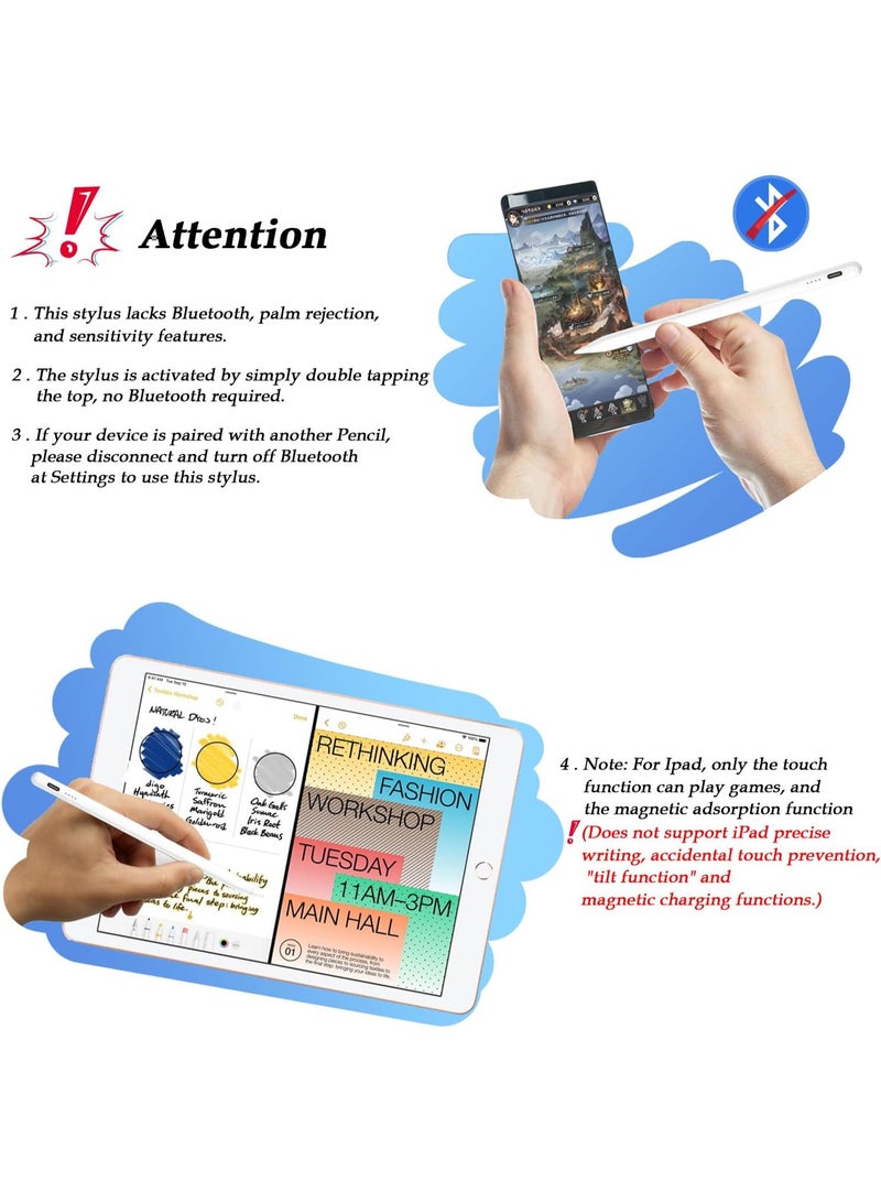 Stylus Pen for Touchscreen Android iPhone Tablet Phone，Touch Screen Pen for iPhone/iPad/Pencil/Samsung/iOS/Lenovo/Huawei/Vivo - White  - Image 4