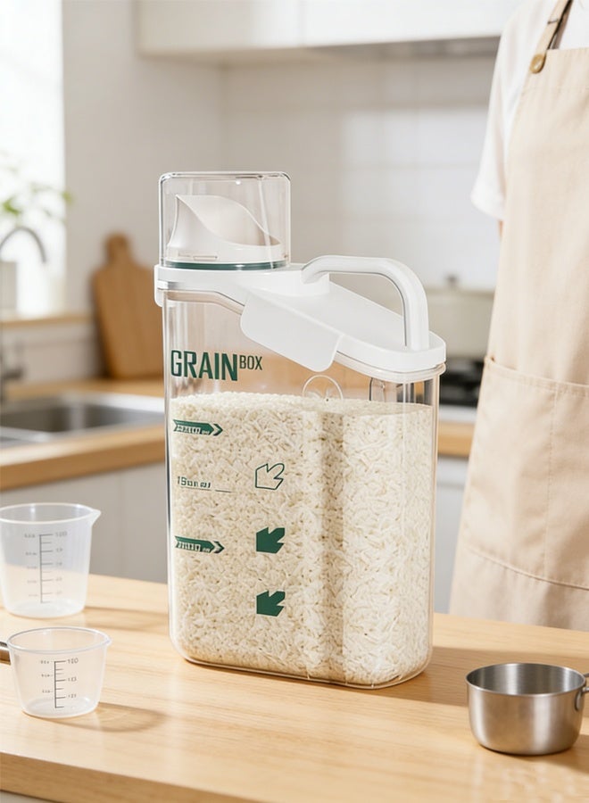 Cereal Dispenser,Food Containers,Rice Storage Bin Cereal Containers Dispenser Measuring Cup Pour Spout Food Cereal Container Bins Household for Kitchen Pantry Organization 2.8L Capacities - Image 1