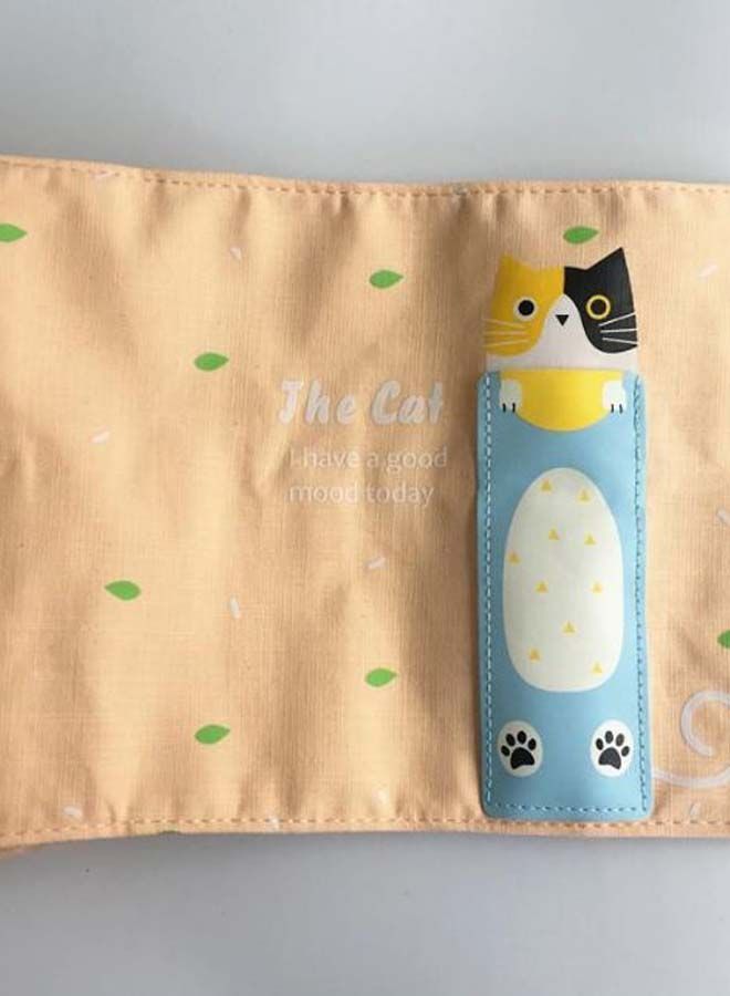 NIBEMINENT Roll Up Cat Printed Pencil Case Multicolour - Image 2
