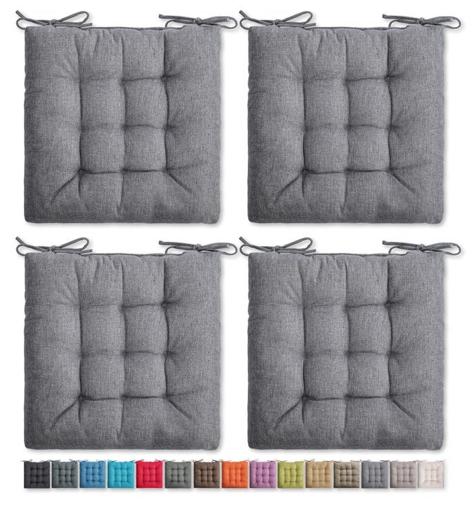 4 Pack Chair Cushions Seat Cushions Chair Pads Chair Mat for Indoor Outdoor Dining Chair Kitchen Chairs Dining Room Chairs 16 16 4 Pack Light Grey