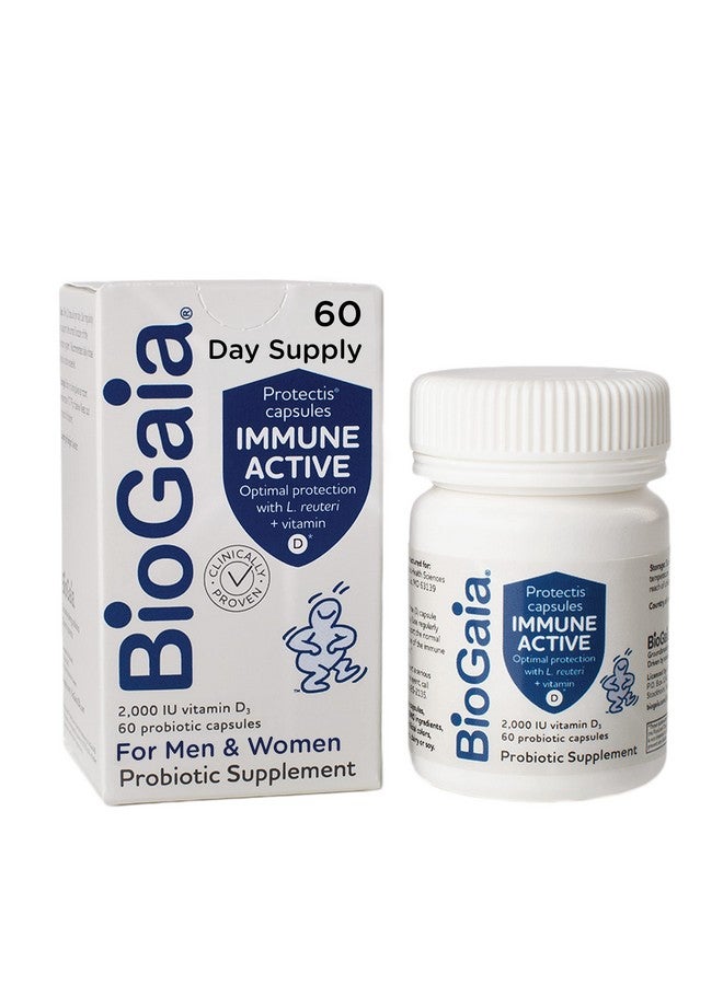BioGaia Protectis Immune Active Probiotic ; Clinically Proven Probiotic + Vitamin D ; Supports Immune Digestive And Overall Health ; Probiotics For Men & Women ; Capsules ; 60 Day Supply - Image 1