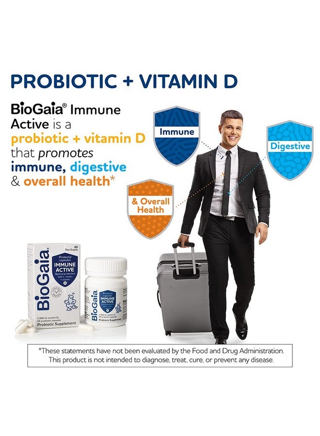 BioGaia Protectis Immune Active Probiotic ; Clinically Proven Probiotic + Vitamin D ; Supports Immune Digestive And Overall Health ; Probiotics For Men & Women ; Capsules ; 60 Day Supply - Image 2