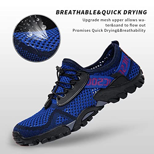 SOBASO Women's Quick-Drying Water Aqua Shoes Comfy Hiking Swim Beach Shoes for Water Sport Diving Sailing Travel Navy Black - Image 2