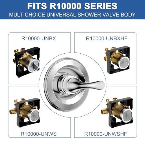 KANDENT Replacement for D Faucet 13 Series Single-Function Shower Valve Trim Kit, Shower Handle, Chrome Shower Trim Kit T13020 (RP46074 Cartridge Included, Valve Not Included) - Image 5