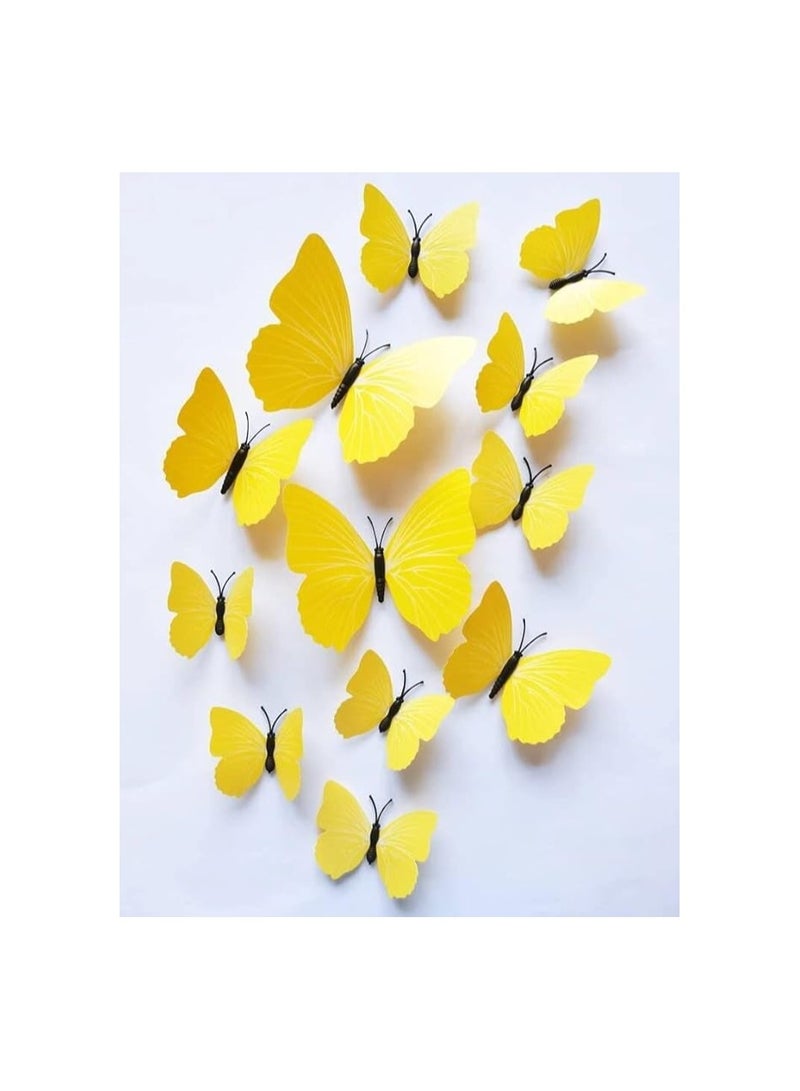 Multicolor 3D Magnetic Butterfly Birthday Party Decoration Kit - Self Adhesive Dyed Art Decoration Kit for Living Room Bedroom Kitchen Office + Double Sided Tape (Set of 12) - Image 3