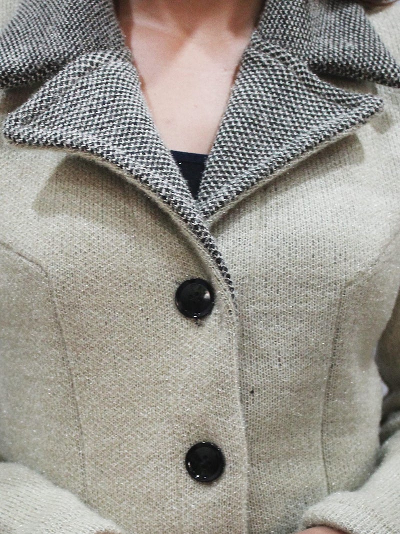 Matelco Womens Wool Standard Length Collared Coat Cardigan (IN, Alpha, 2XL, Sage Green) - Image 5