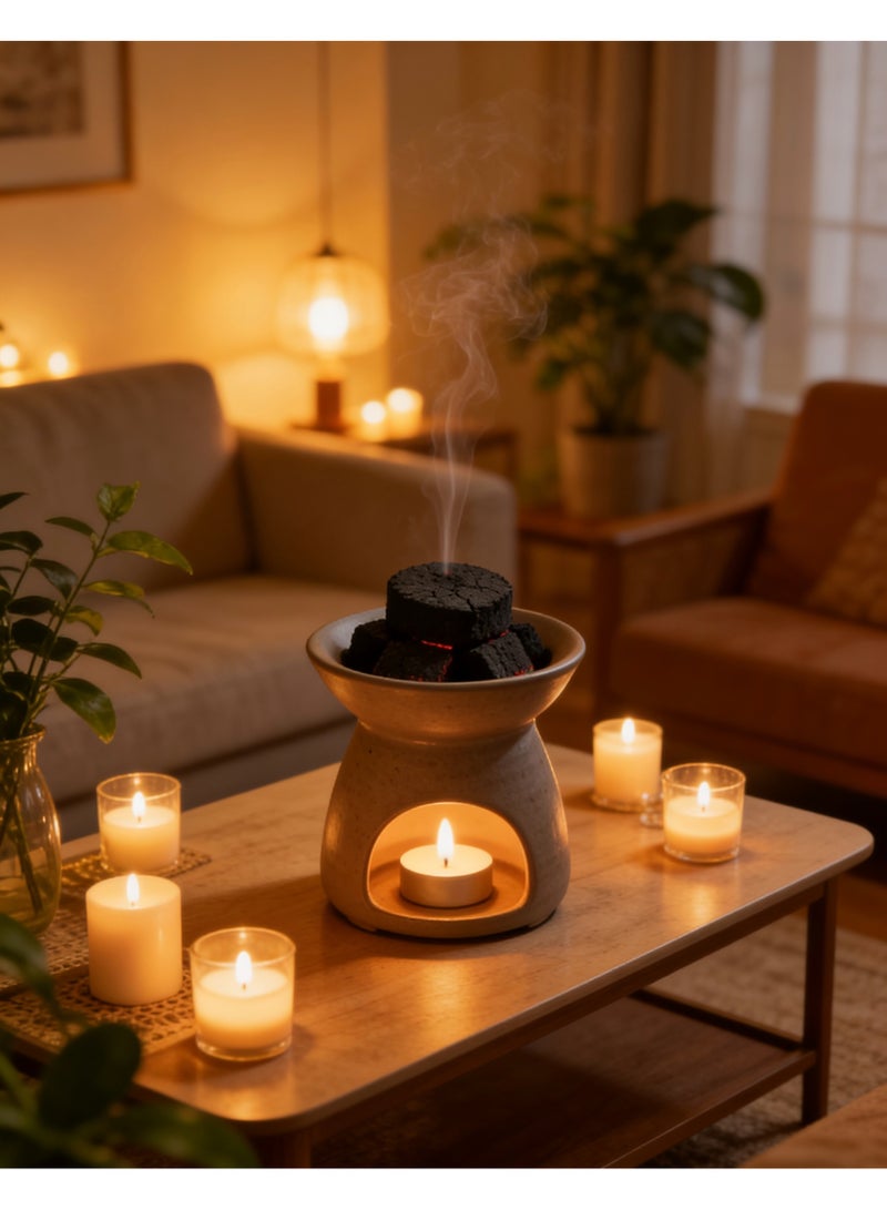 أقراص الفحم للعلاج العطري برائحة دائرية محترقة 1 علبة (80 قطعة) - Image 2