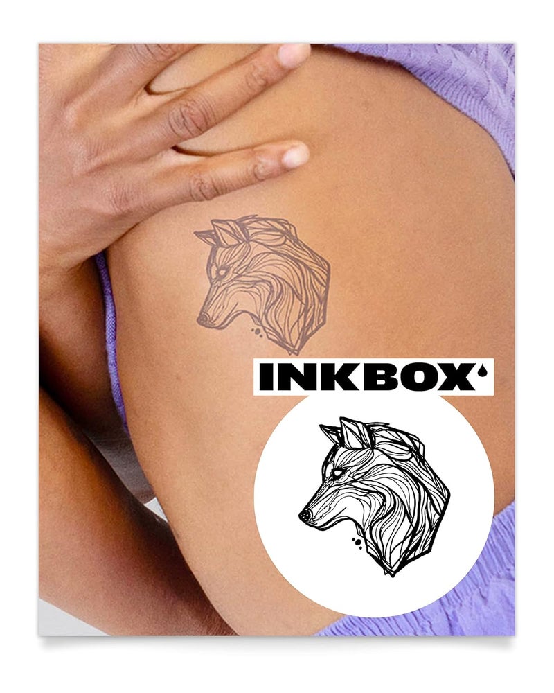 inkbox Inkbox Temporary Tattoos, Semi-Permanent Tattoo, One Premium Easy Long Lasting, Water-Resistant Temp Tattoo with For Now Ink - Lasts 1-2 Weeks, Howl, 3 x 3 in 