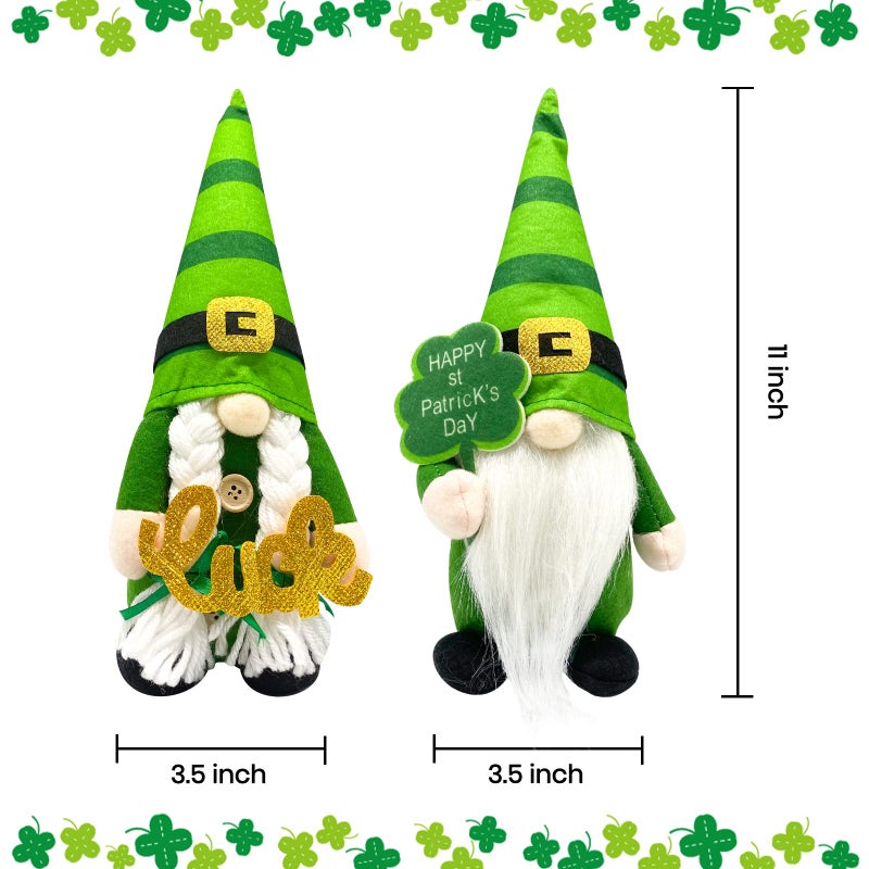 Teeker St Patricks Day Decorations - St Patricks Day Decor - Leprechaun Doll, St Patricks Day Gnomes Decorations for Home - St. Patricks Day Table Centerpiece - Irish Gifts - Image 2