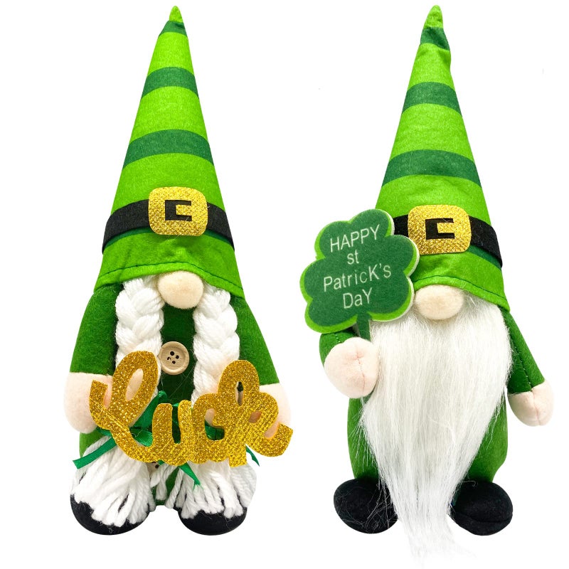 Teeker St Patricks Day Decorations - St Patricks Day Decor - Leprechaun Doll, St Patricks Day Gnomes Decorations for Home - St. Patricks Day Table Centerpiece - Irish Gifts - Image 1