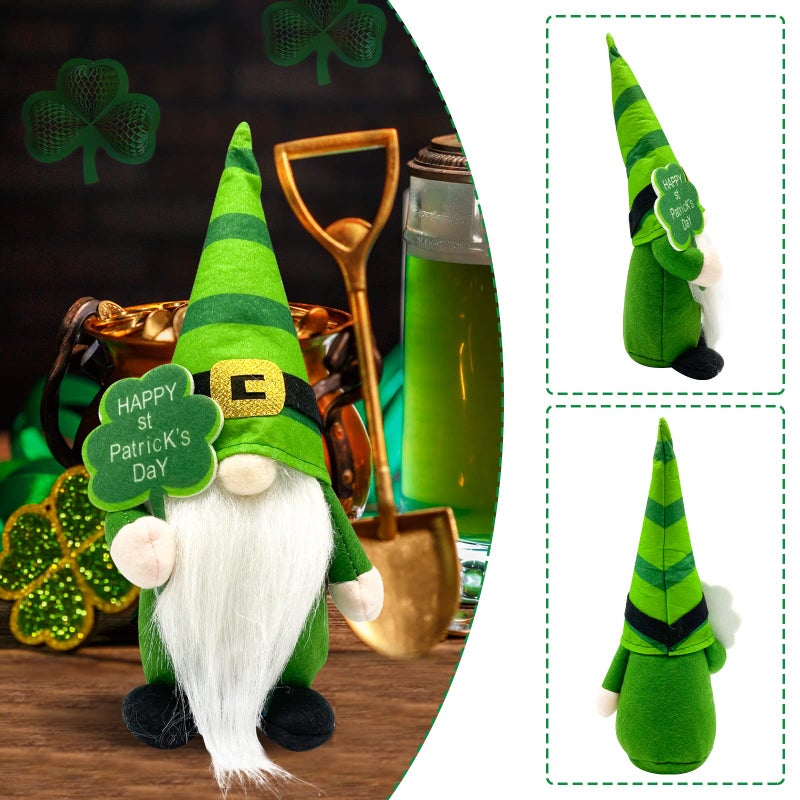 Teeker St Patricks Day Decorations - St Patricks Day Decor - Leprechaun Doll, St Patricks Day Gnomes Decorations for Home - St. Patricks Day Table Centerpiece - Irish Gifts - Image 4