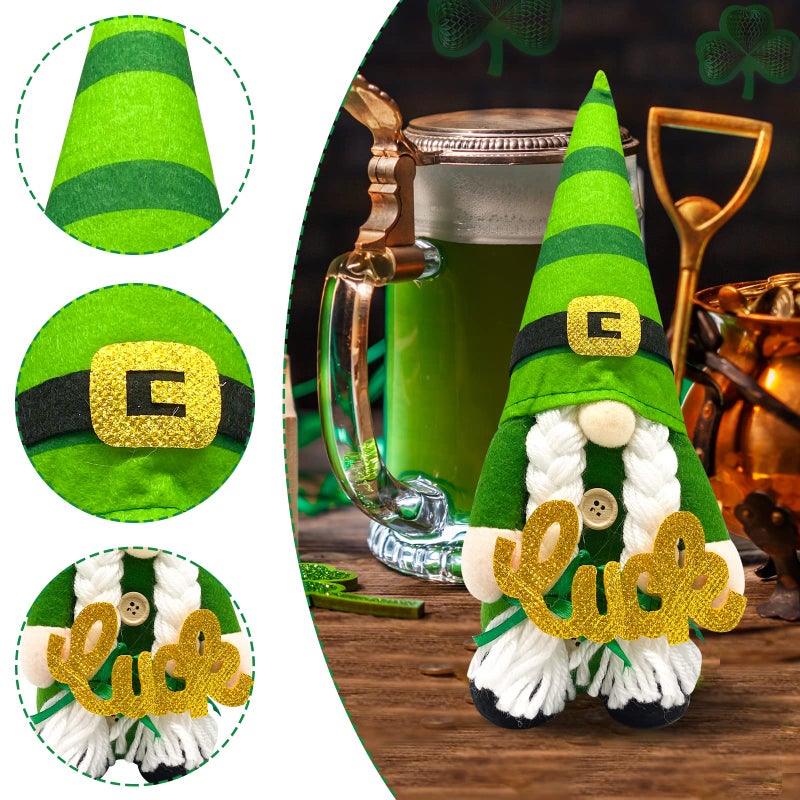 Teeker St Patricks Day Decorations - St Patricks Day Decor - Leprechaun Doll, St Patricks Day Gnomes Decorations for Home - St. Patricks Day Table Centerpiece - Irish Gifts - Image 3
