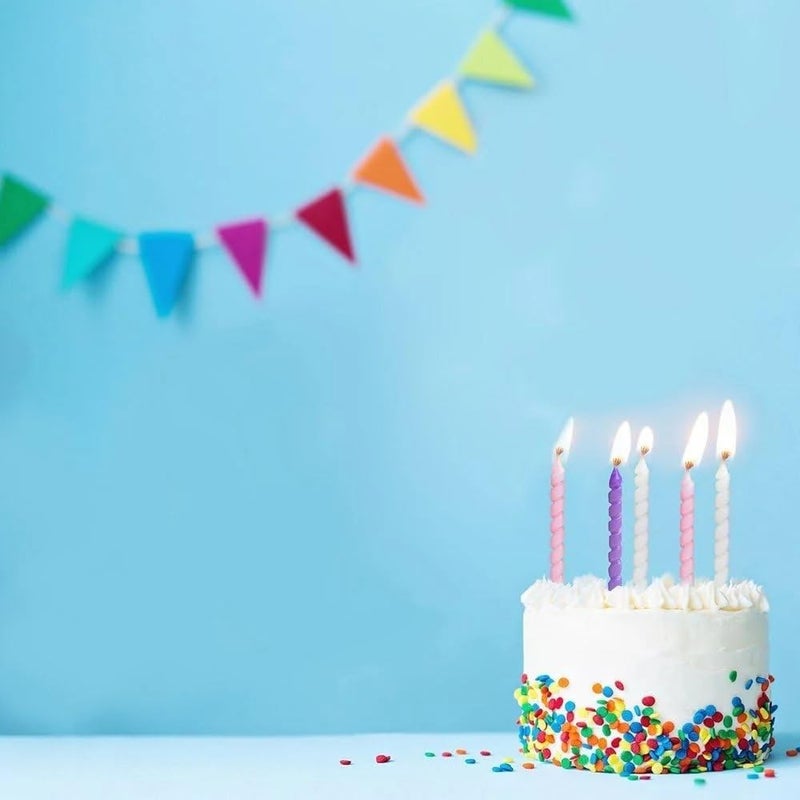 Unique شموع عيد ميلاد ملونة وردية وبنفسجية على شكل لولبي 10 قطع - Image 2