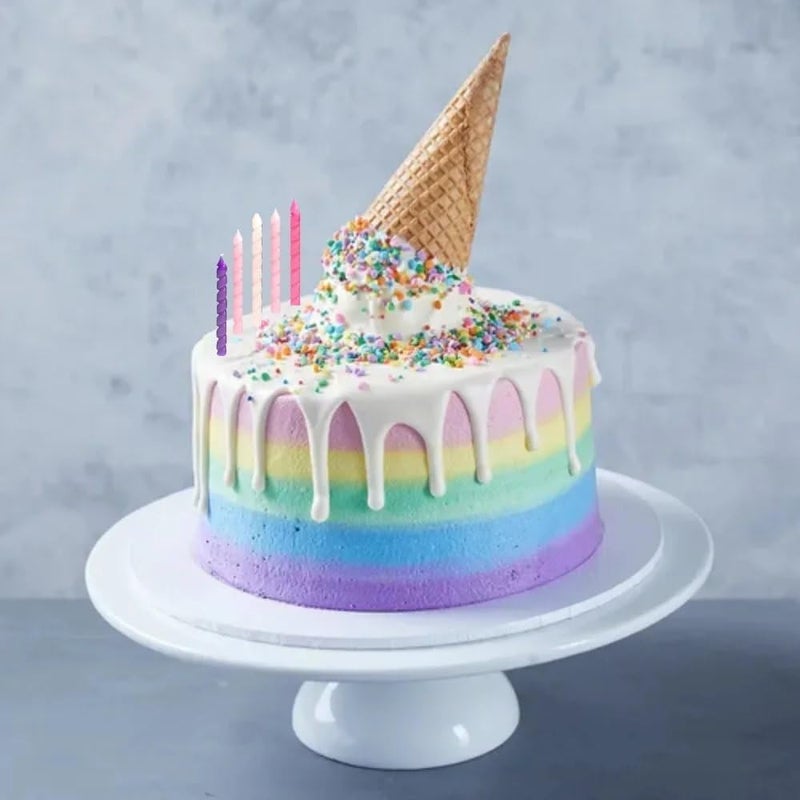 Unique شموع عيد ميلاد ملونة وردية وبنفسجية على شكل لولبي 10 قطع - Image 4