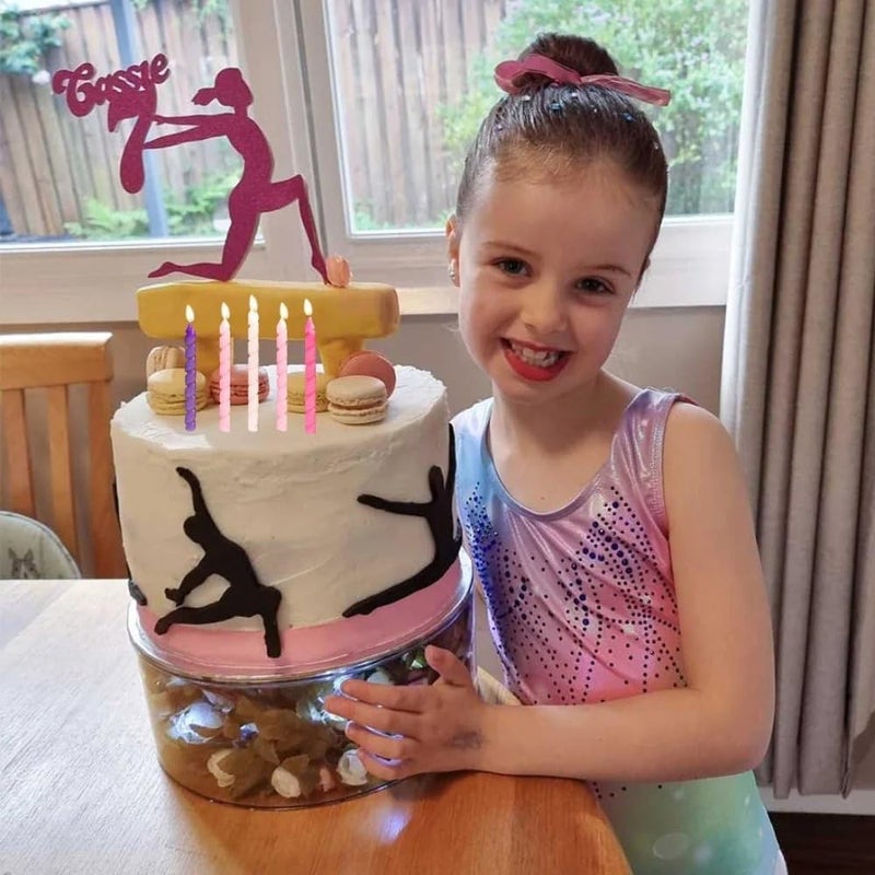 Unique شموع عيد ميلاد ملونة وردية وبنفسجية على شكل لولبي 10 قطع - Image 5