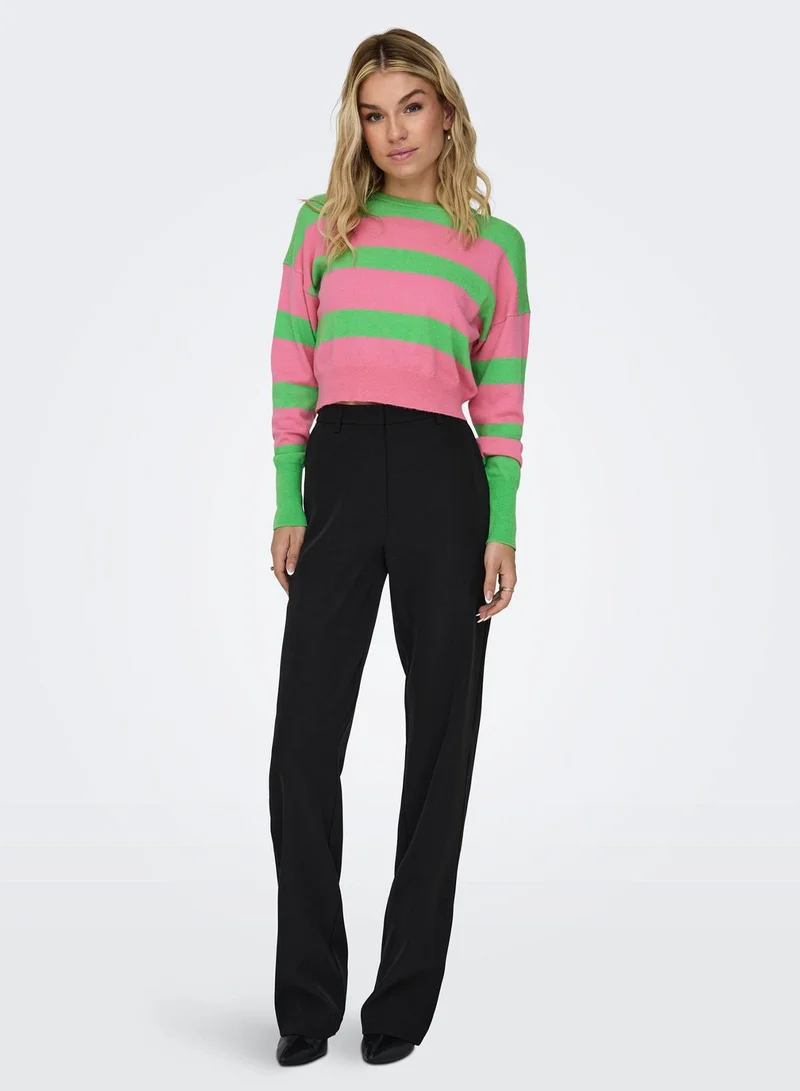 ONLY Color Block Crop Sweater