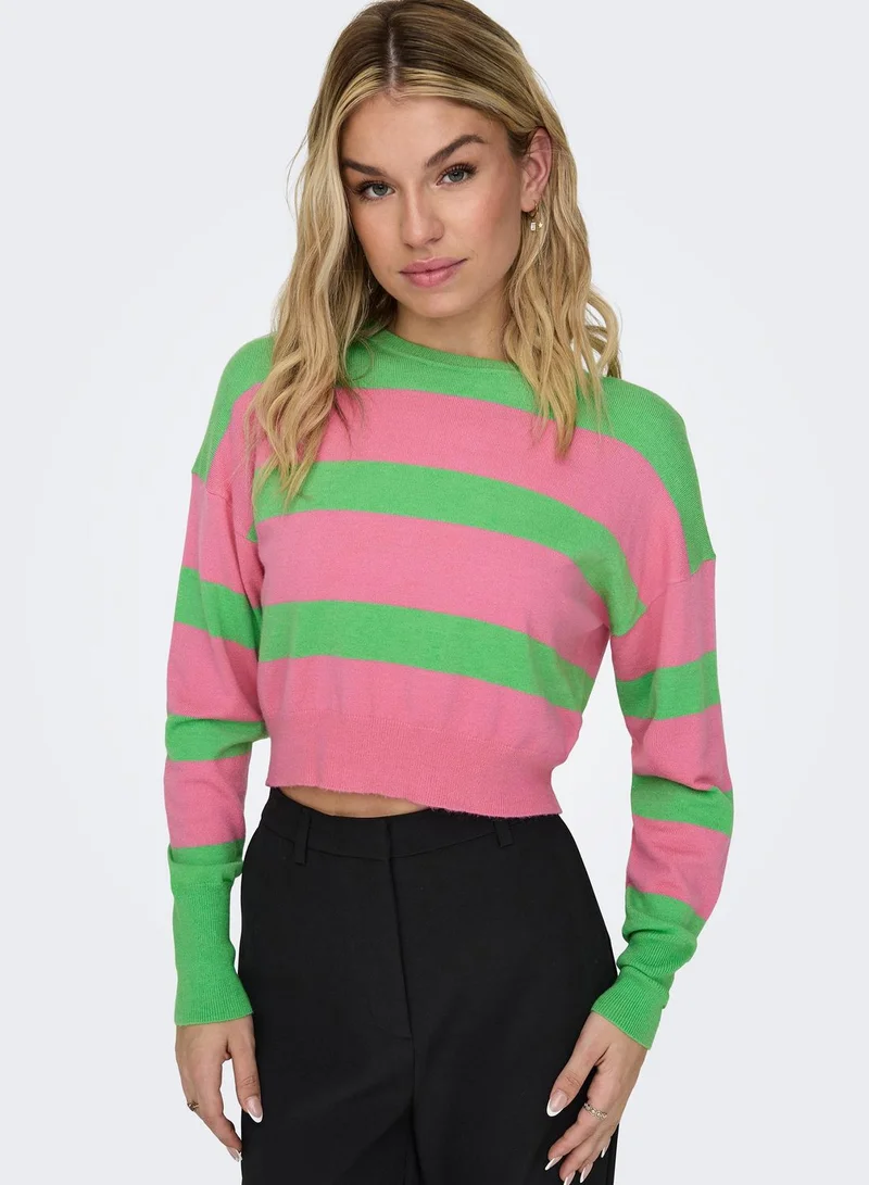 ONLY Color Block Crop Sweater