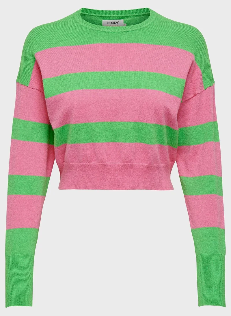ONLY Color Block Crop Sweater