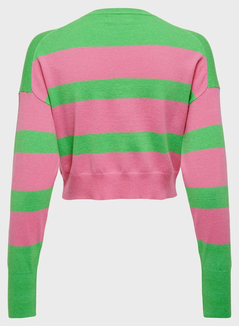 ONLY Color Block Crop Sweater