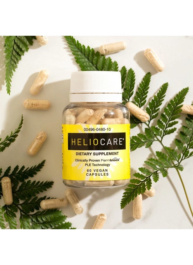 Heliocare - Skin Care Dietary Supplement: 240mg Polypodium Leucotomos Extract Pills - Antioxidant Rich Formula with Fernblock and PLE Technology - 60 Veggie Capsules - Image 1