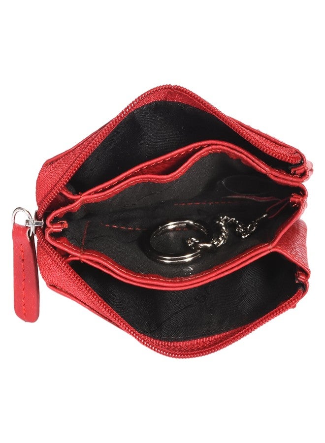 Sassora Genuine Leather Coin Pouch with Key Chain for Women - Image 2