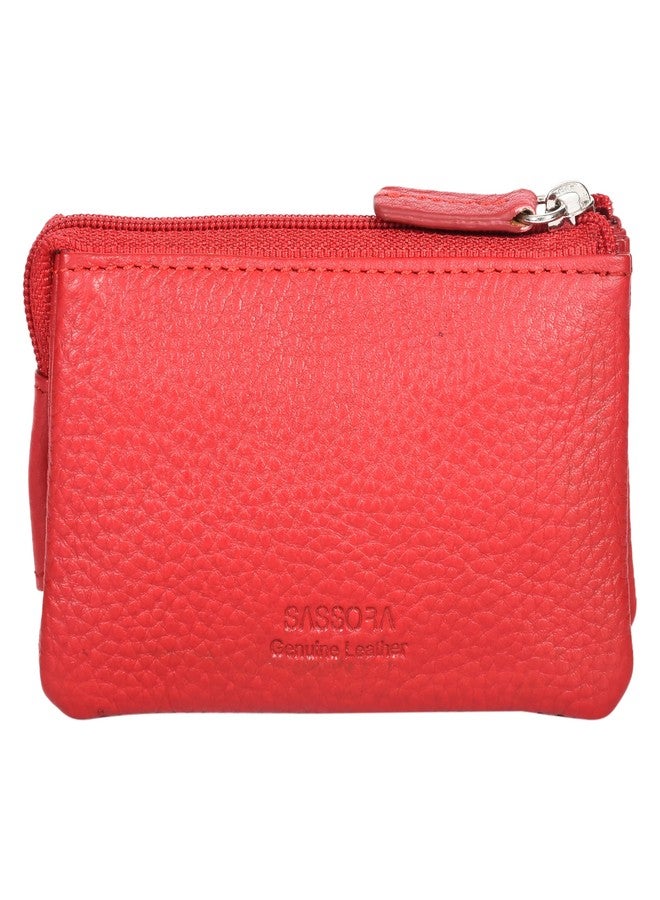 Sassora Genuine Leather Coin Pouch with Key Chain for Women - Image 5