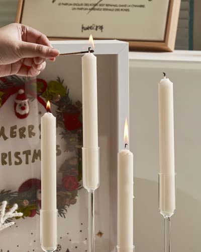 2FY2SW Willceka Candle Holder Glass Taper Candle Tall Candlestick Holder 4 Different Heights for Table Centerpiece Wedding Party Clear 4pcs - Image 3
