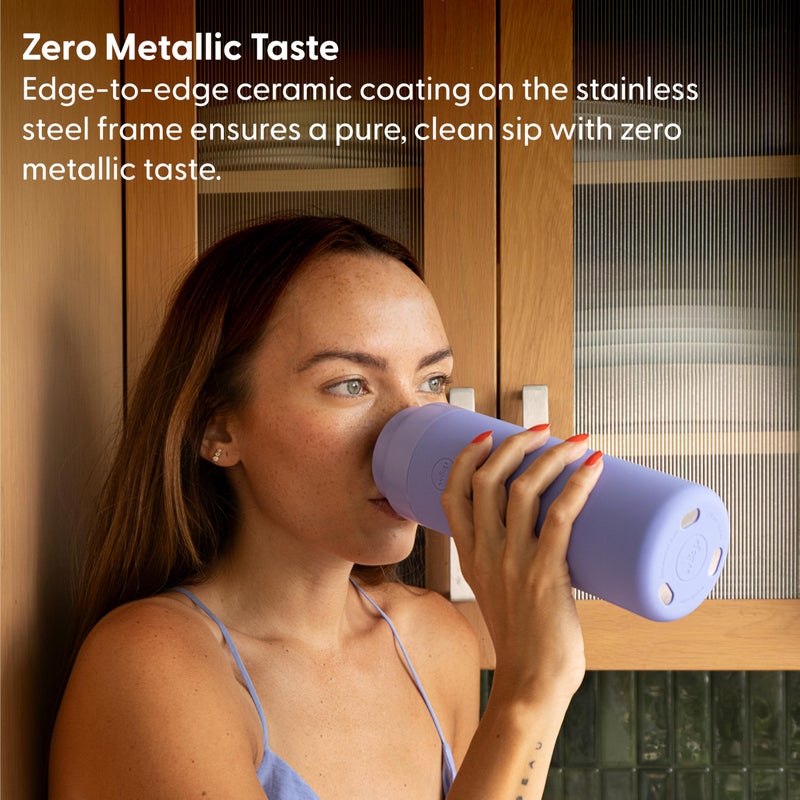 WP W&P Porter Insulated Bottle 20 oz | Clean Taste Ceramic Coating for Water, Coffee, & Tea | Wide Mouth Vacuum Insulated | Dishwasher Safe, Cream Terrazzo - Image 3