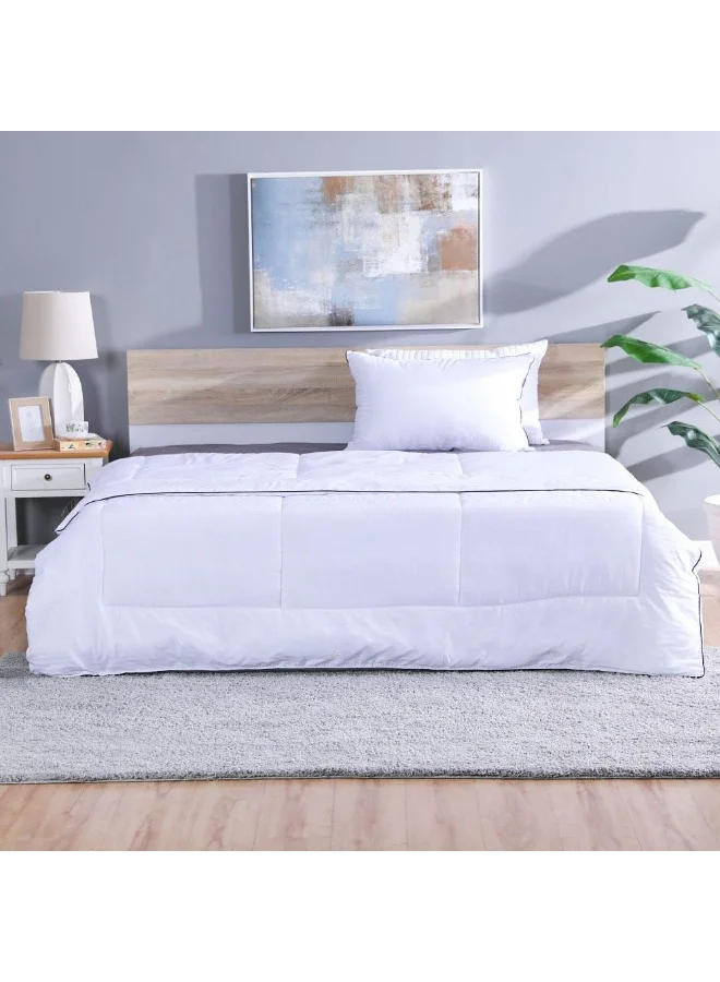 DANUBE HOME Indulgence Twin Duvet 100% Cotton  300 Thread Count Plush Duvet Inserts Breathable Soft Comforter Coverbed Essentials For Bedroom  L 160 X W 200 Cm  White