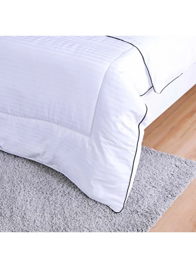DANUBE HOME Indulgence Twin Duvet 100% Cotton  300 Thread Count Plush Duvet Inserts Breathable Soft Comforter Coverbed Essentials For Bedroom  L 160 X W 200 Cm  White