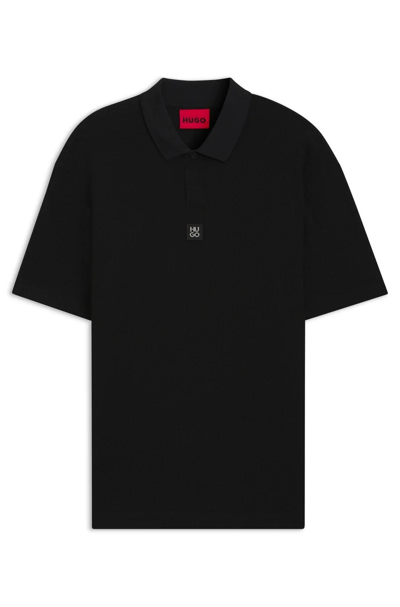 HUGO Relaxed-fit polo shirt with jacquard pattern