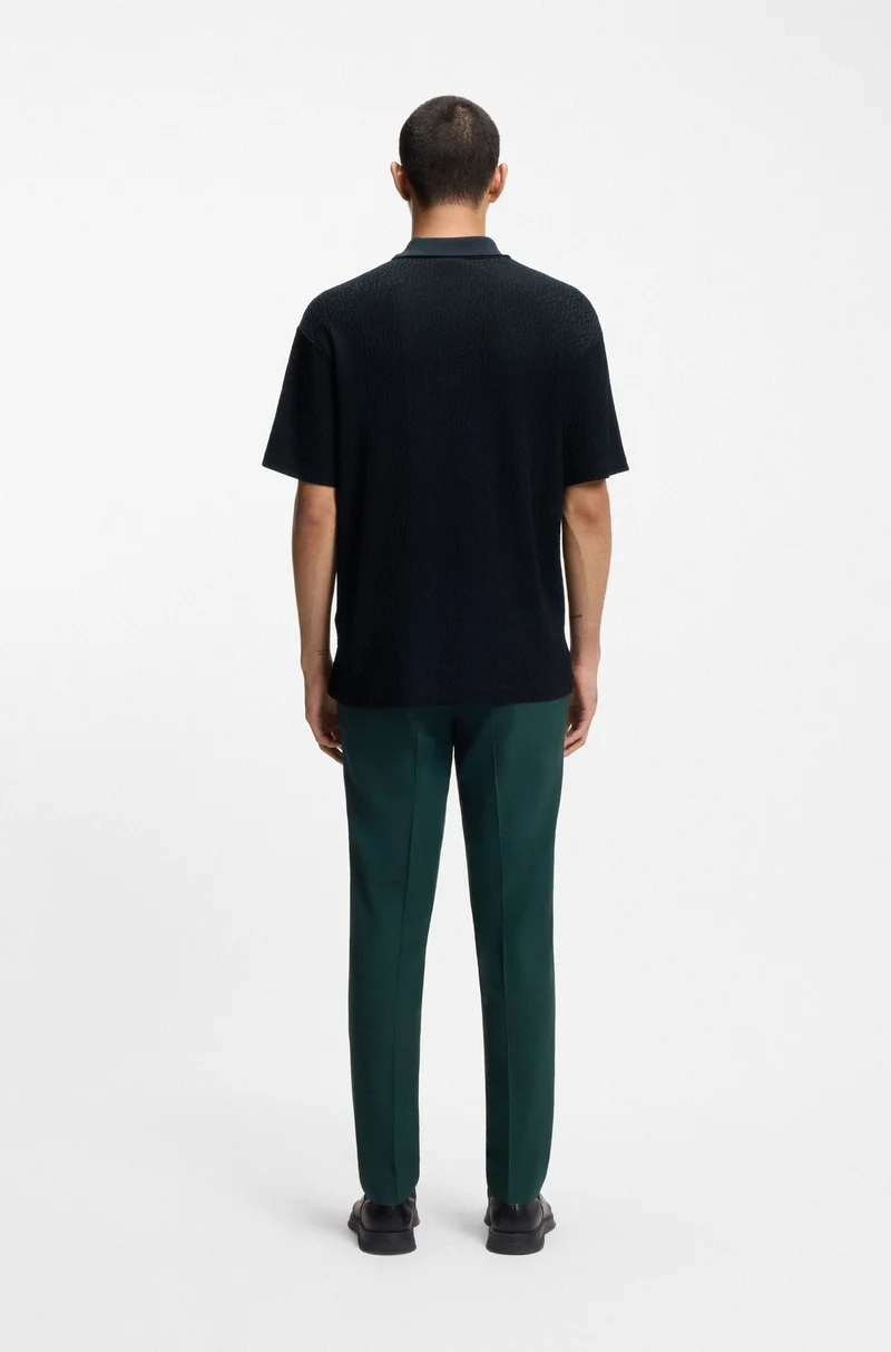 HUGO Relaxed-fit polo shirt with jacquard pattern