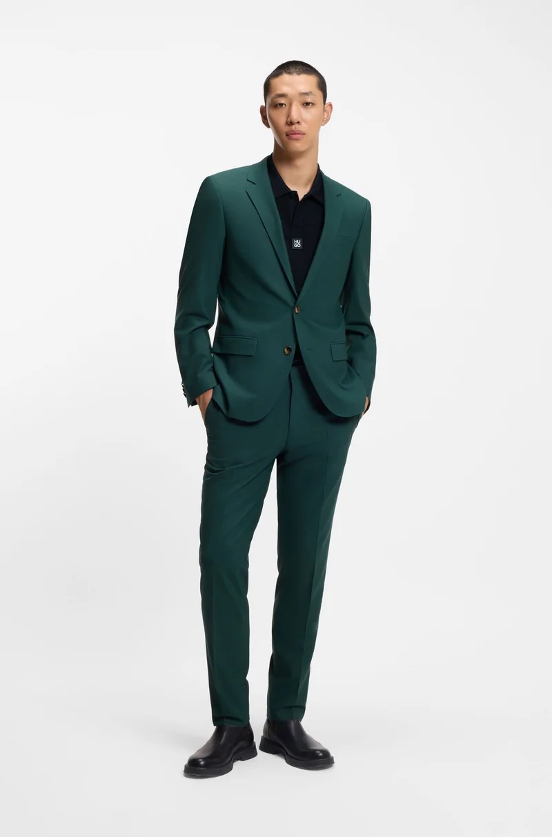 HUGO Relaxed-fit polo shirt with jacquard pattern