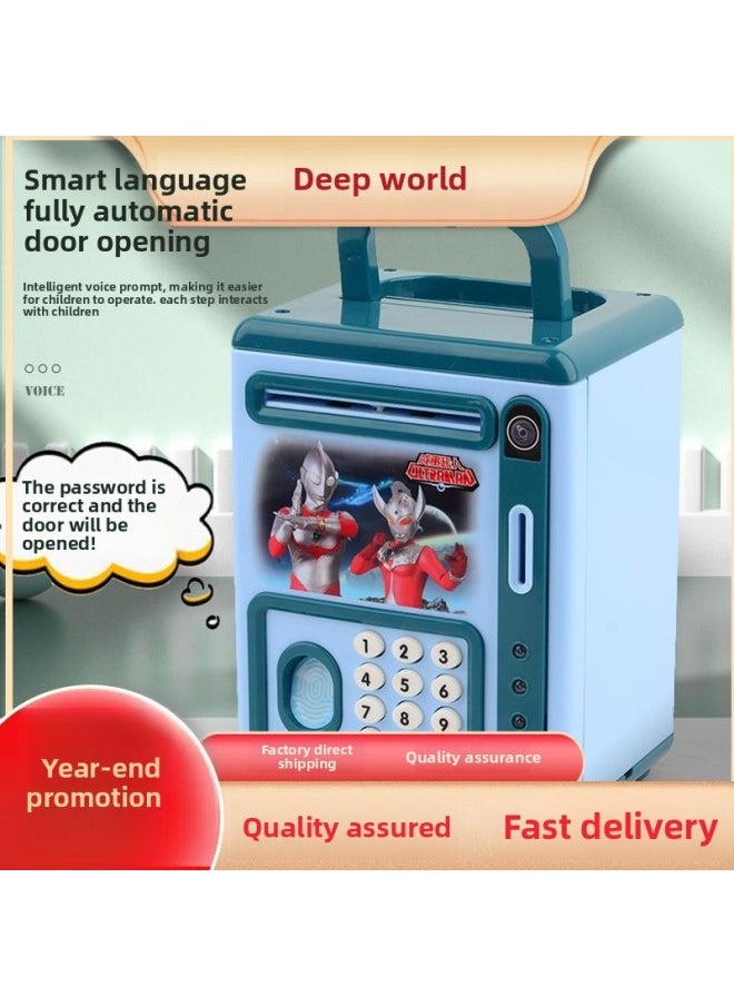 Generic - Creative Ultraman Piggy Bank Large Capacity Children Can't Break, Only Can't Get In Boy Piggy Bank Can't Break, Anti-fall-Color:Key Unlock [Ultraman] No Gifts (blue)-Size:Battery Version - Image 1