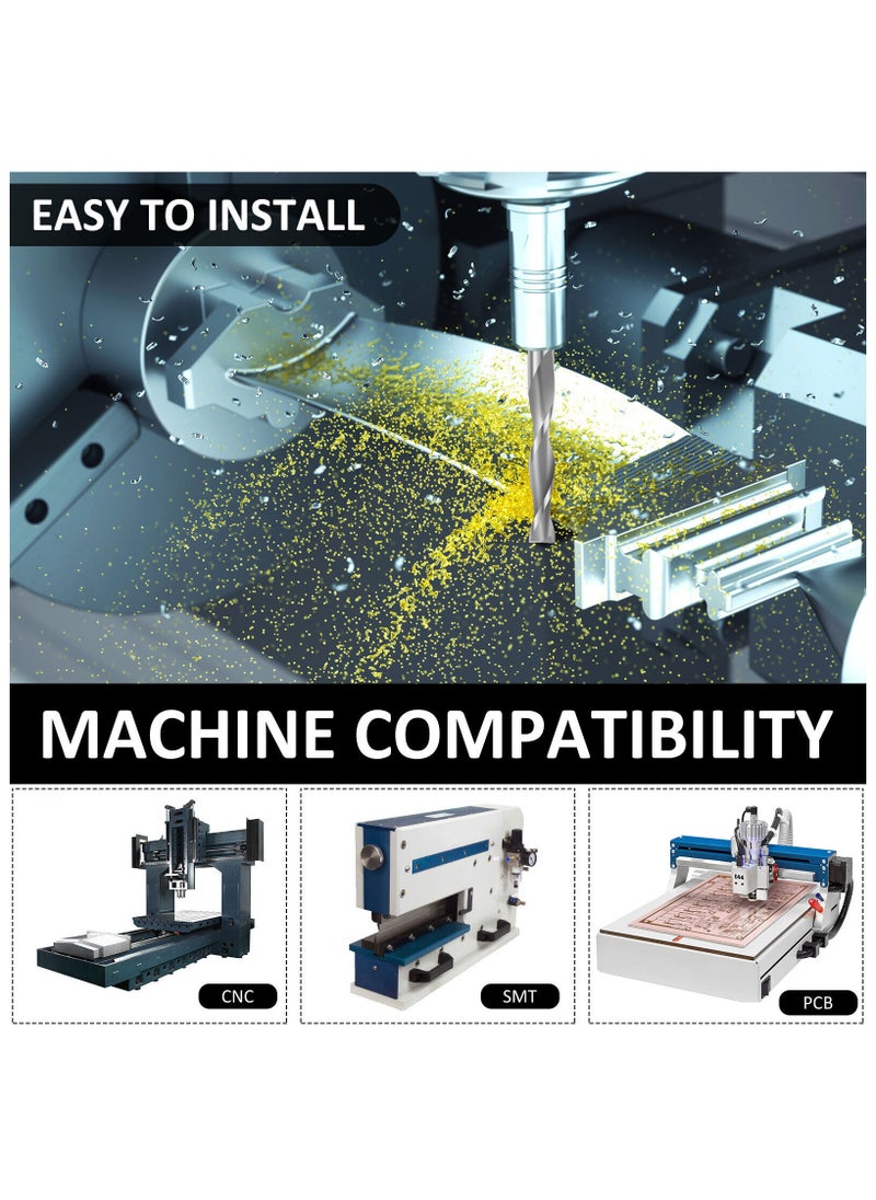 Generic - مجموعة لقم مطحنة نهاية 10 قطع، لقم توجيه 1/8 بوصة ساق CNC، مطحنة نهاية مسطحة من كربيد الأنف، أداة قطع طحن حلزونية فلوت للخشب الصلب PVC MDF (3.175 مم) - Image 1