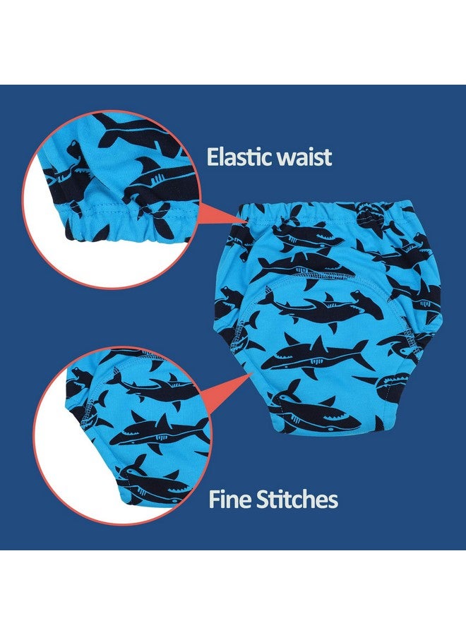 MooMoo Baby 6 Packs Cotton Training Pants Reusable Toddler Potty Training Underwear For Boy And Girl Dinosaur-6T Blue - Image 5