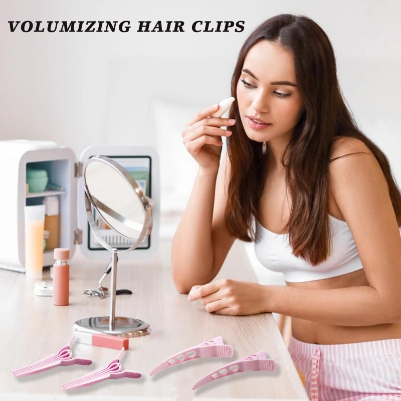 Foaryoer Hair Volume Clip,4 Pcs Volumizing Hair Clips for Women,Root Lifting Volume Booster Tool for Fluffy Bangs,No Crease Hair Root Lifting Clips for Natural (Pink) - Image 5