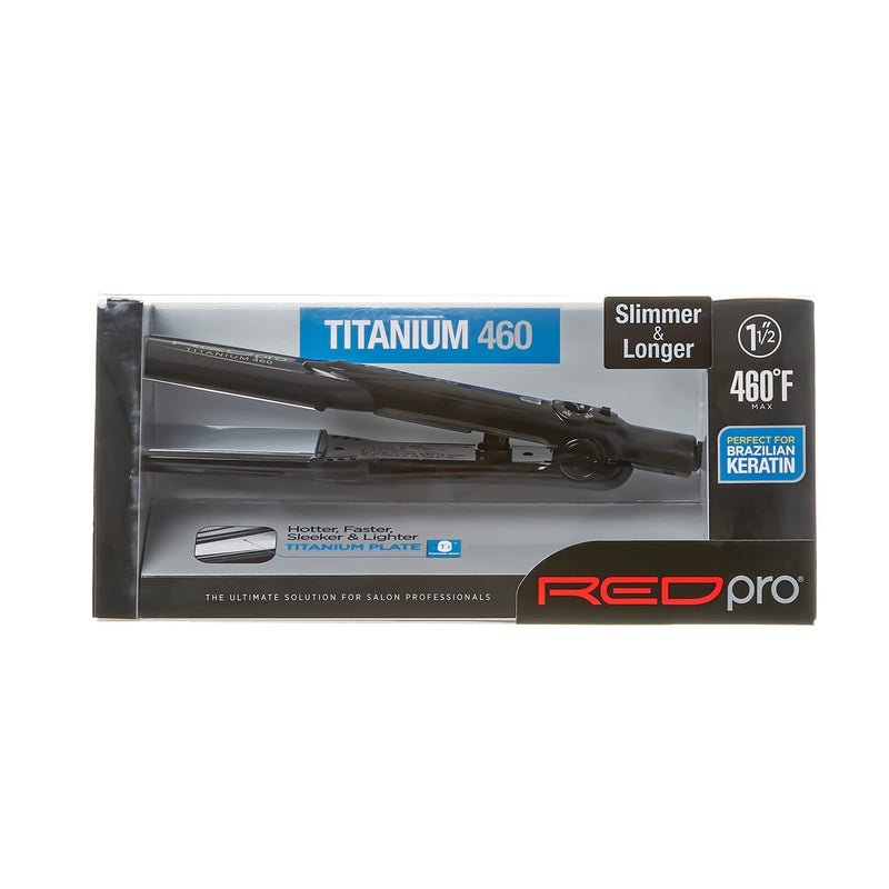 RED Pro Pro Titanium 1 1/2 Inch Flat Iron Heats Up to 460°F Silky Straight, Frizz-Free Results - Image 1