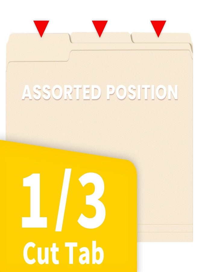 SUNEE File Folders, 18 Pack Manilla Folders 8.5 x 11, 1/3 Cut Tab for Easy Labeling and Organization, Durable Standard Paper for Home, Office, School Filing - Image 3