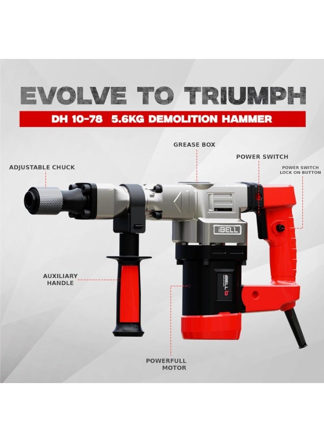 iBELL Demolition Hammer, 4100RPM, 230V, 17MM - Image 2