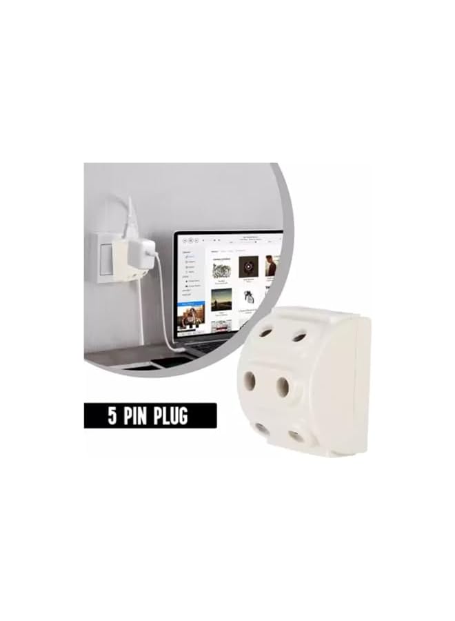 PROMASS 5-Way 2 Pin Multi-Plug Socket White for Safe & Easy Operation, Electrical Accessories for Domestic and Commercial Use - Image 3