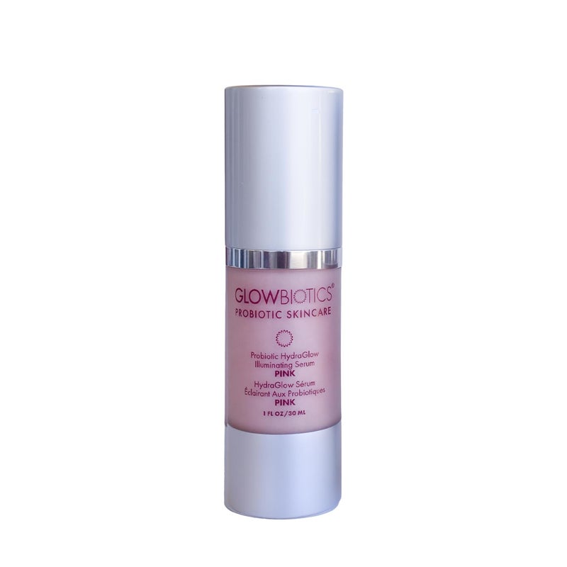 Glowbiotics Probiotic HydraGlow Illuminating Serum Pink Hydrating Dew Drops for Radiant Skin Illuminating Glow Enhancer with Hyaluronic Acid and Probiotics 1 Fl Oz